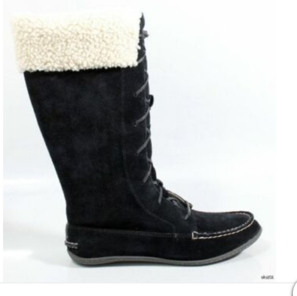 Sperry Bayshore black suede lace up moccasin boots Size 7 - Picture 7 of 7